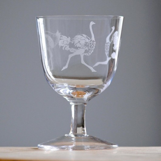 Clarissa stemmed glass Ostrich