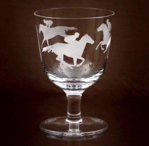 Clarissa Stemmed Glass Racehorses