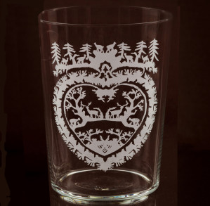 Woodland Heart glass large